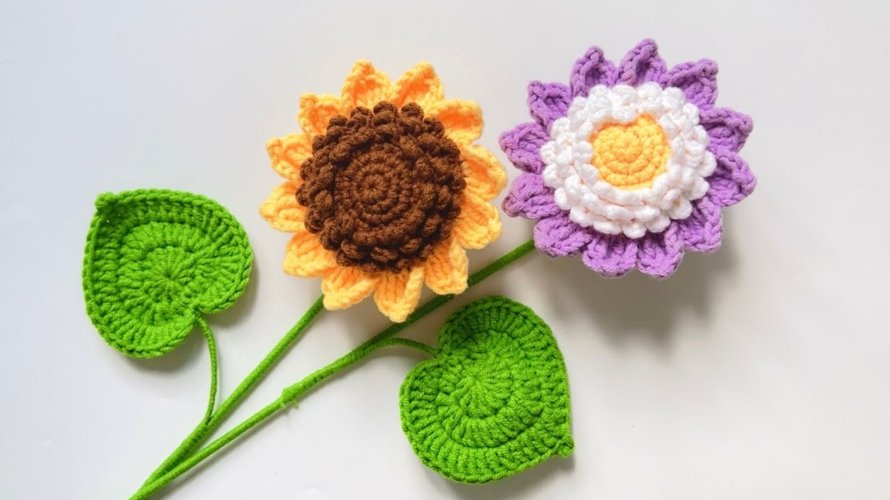 Crochet Sunflower 🌻 Móc hoa hướng dương bằng len