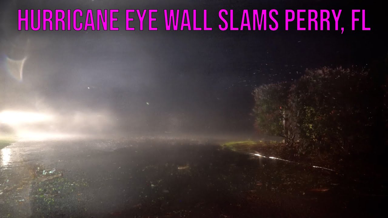 Hurricane Helene Intense Eyewall Slams Perry, Florida