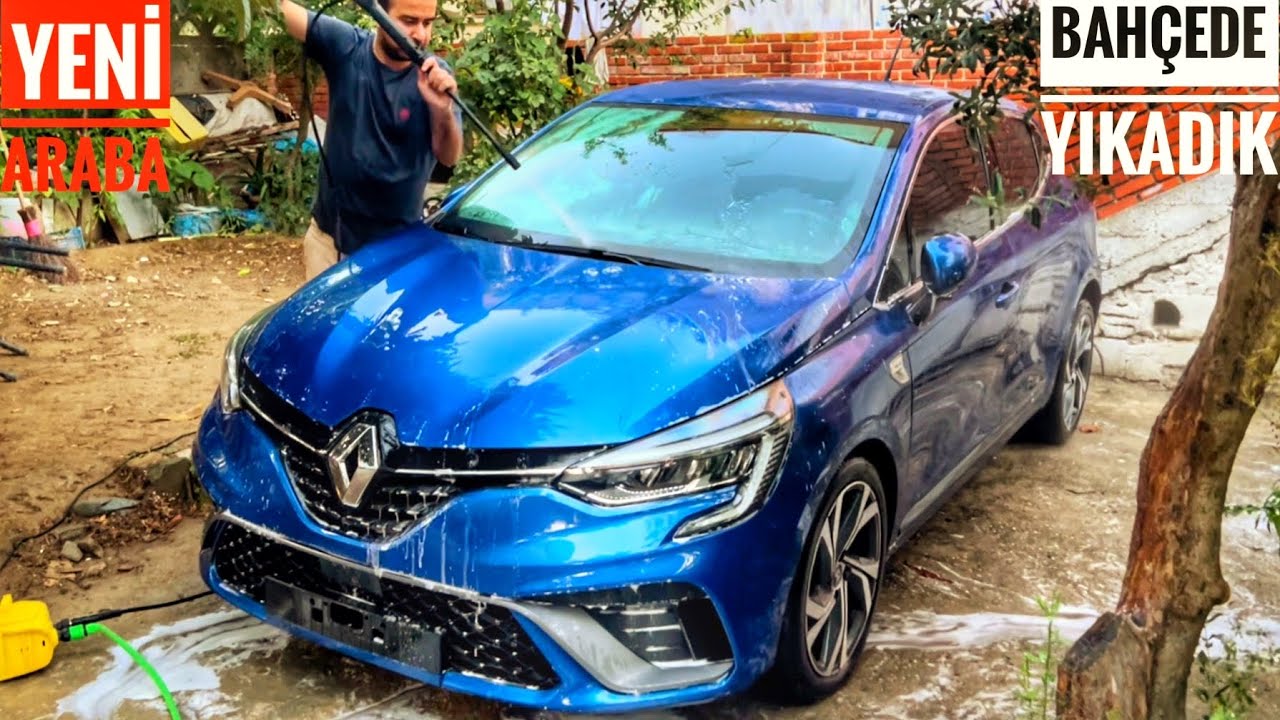 YENİ ARABAYI BAHÇEDE YIKADIK | RENAULT CLİO 5 RS LİNE | İLK VİDEO