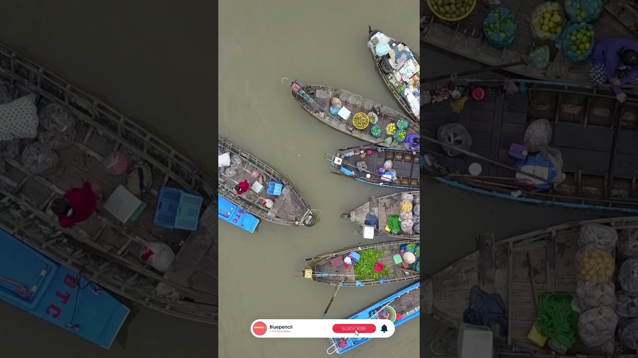 Floating Market Vietnam River Farmer Business Boat