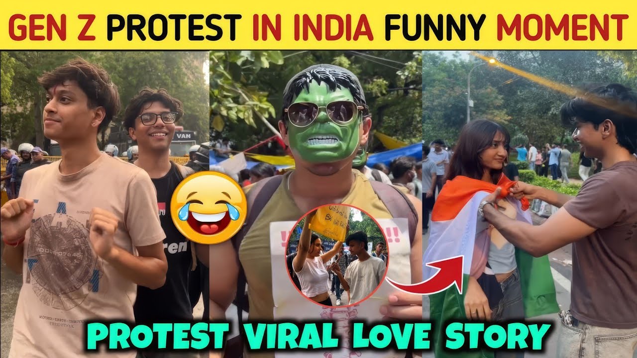 Gen z Protest In India Funny Moments😂| Protest Viral Video| Gen z Protest Core| Gen z Protest Meme