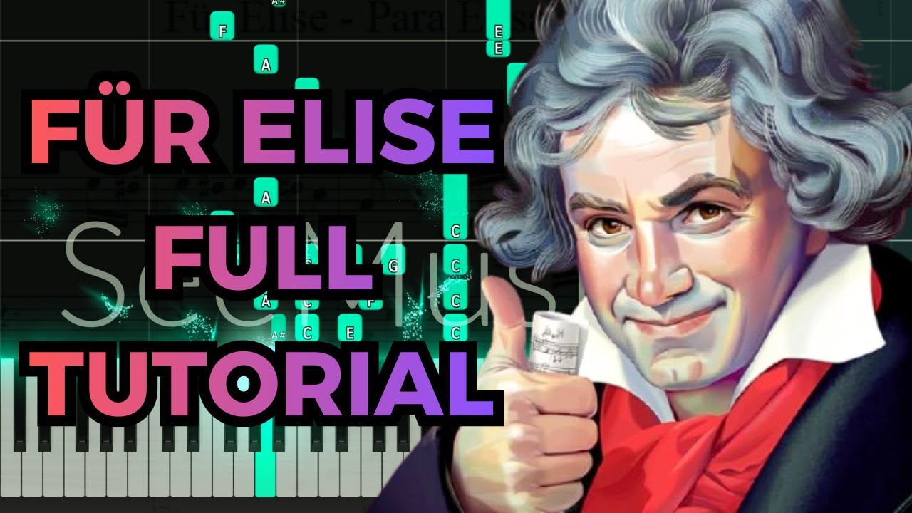 Beethoven - Für Elise Para Elisa COMPLETO WoO 59 PIANO TUTORIAL KARAOKE COVER