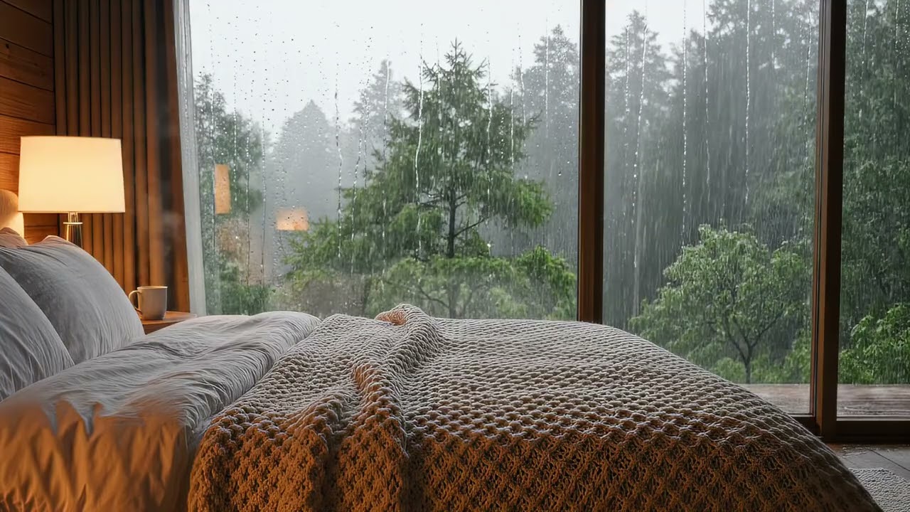 Rainy Day Escape 🌧️ Cozy Bedroom & Misty Window Ambience ✨ Pure Rain Sounds 4K
