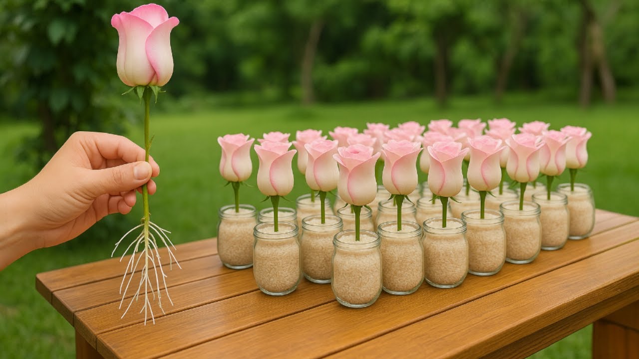 How to make roses sprout and root overnight! No cost.