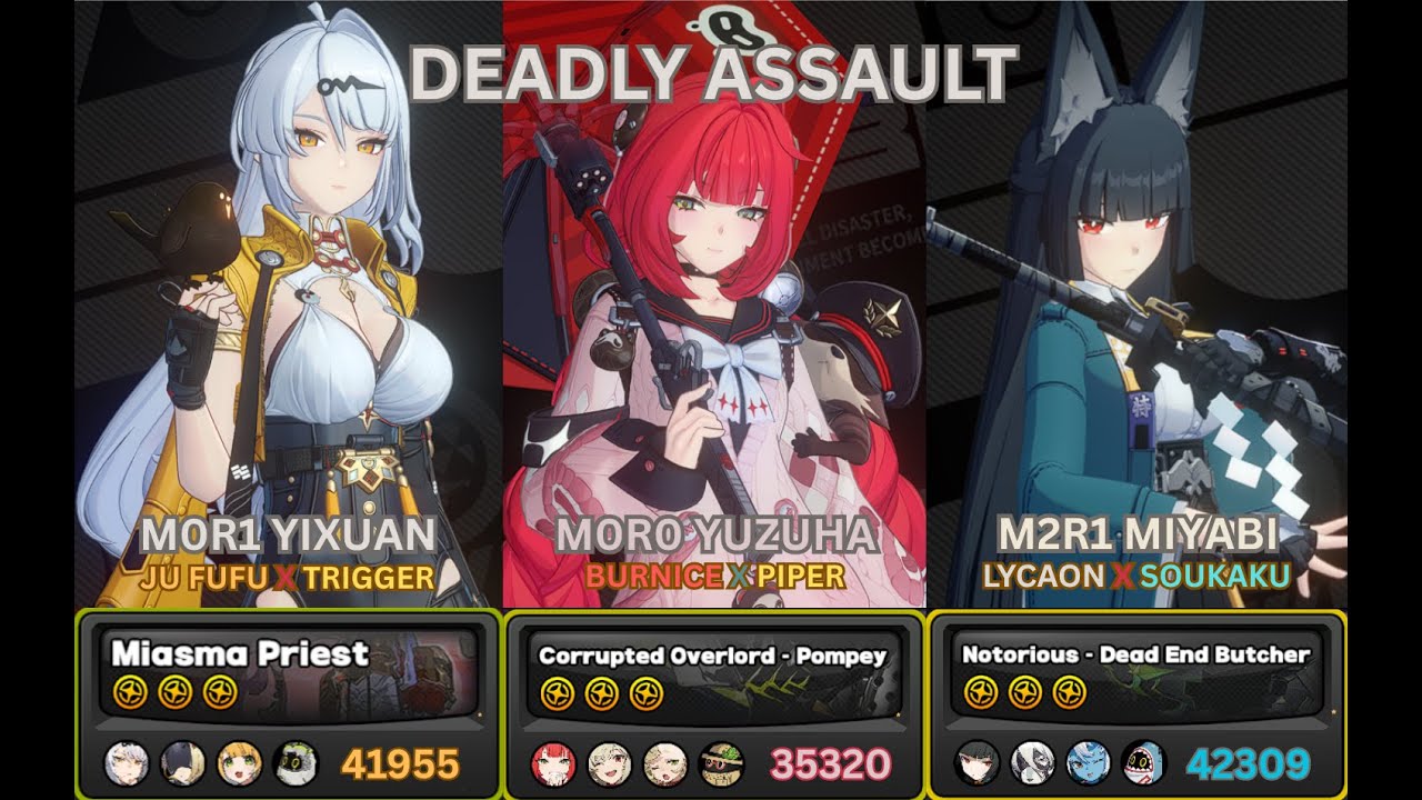 Deadly Assault ZZZ | M0R1 Yixuan Team | M0R0 Yuzuha Team | M2R1 Miyabi Team | Zenless Zone Zero v2.1