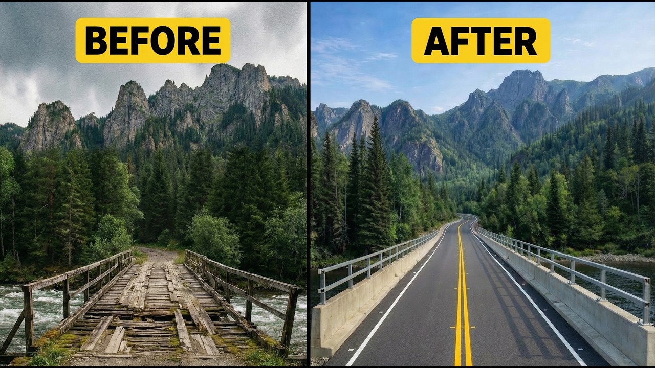 Replacing wooden bridges with modern concrete bridges | Forest highway bridge project