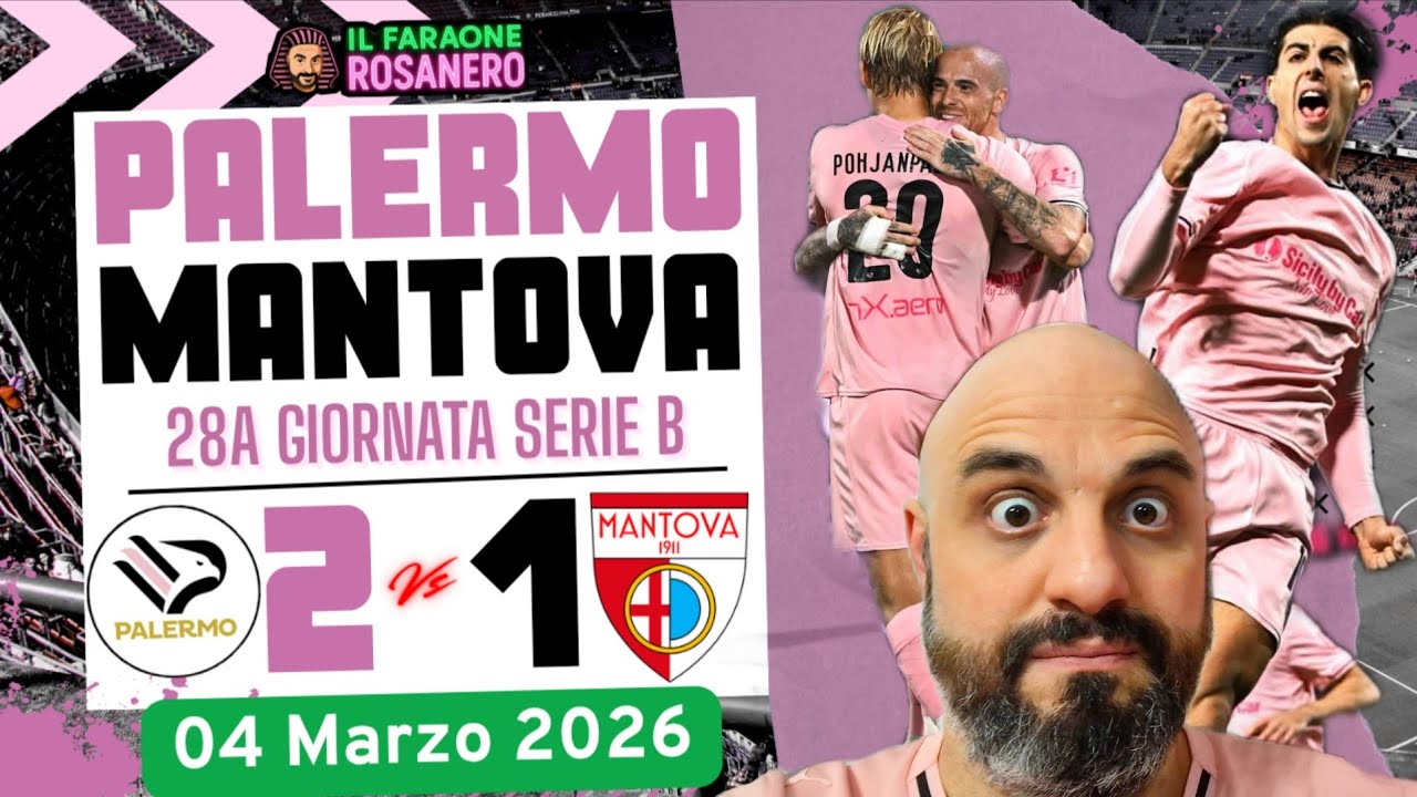 VITTORIA DI MISURA PER IL PALERMO, 2-1 CONTRO IL MANTOVA, SOFFERENZA NEL FINALE IN 10 CONTRO 10