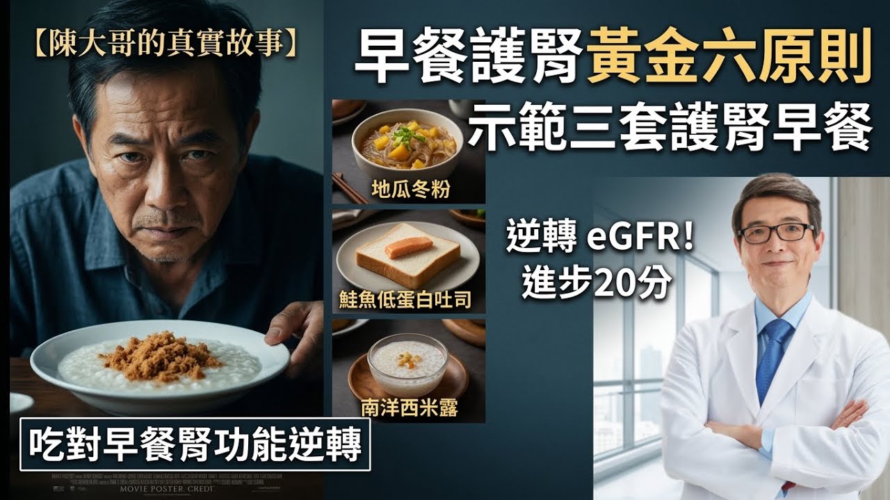 早餐護腎的「逆轉奇蹟」：腎友早餐換掉這兩樣，他的腎絲球過濾率進步20分，慢性腎衰竭三套示範早餐
