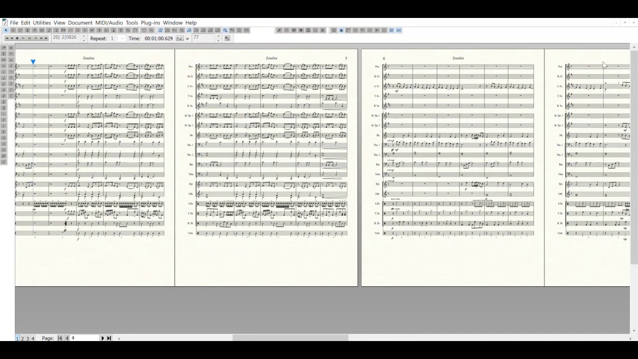 Zombie - Marching Band Score Video
