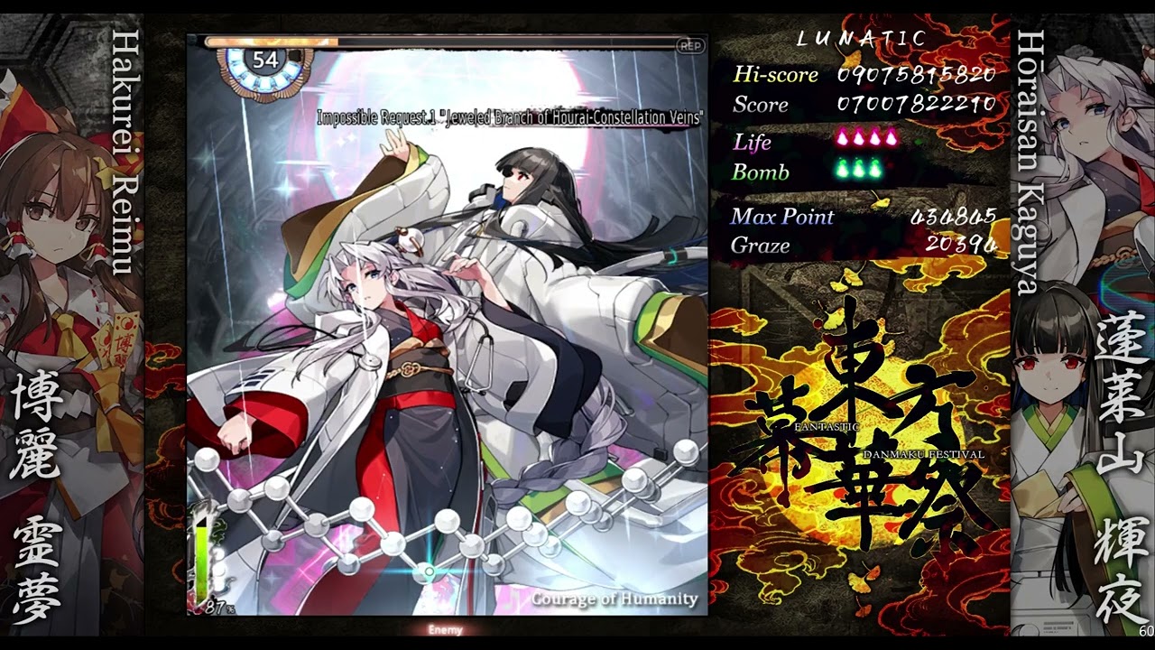 Touhou Fantastic Danmaku Festival Part III Stage 6 Boss Kaguya and Eirin Theme - Courage of Humanity