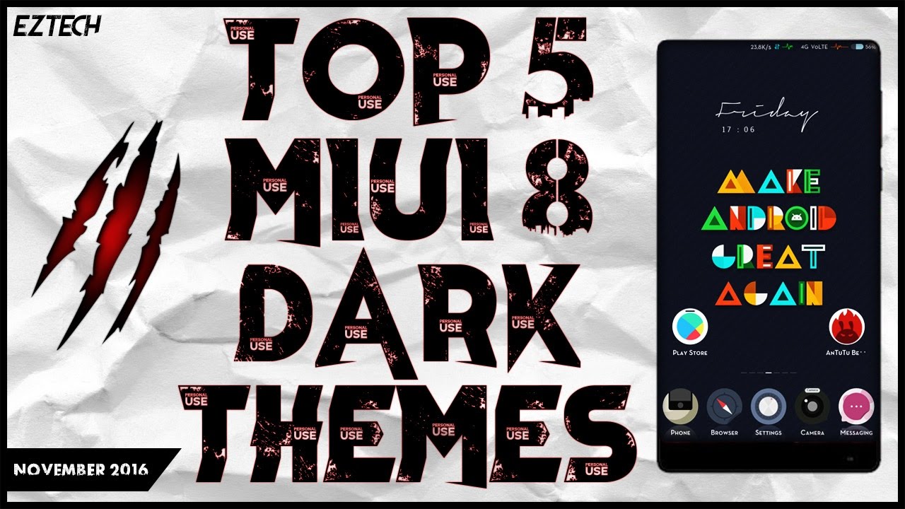 TOP 5 MIUI 8 DARK THEMES ( NOVEMBER 2016 )