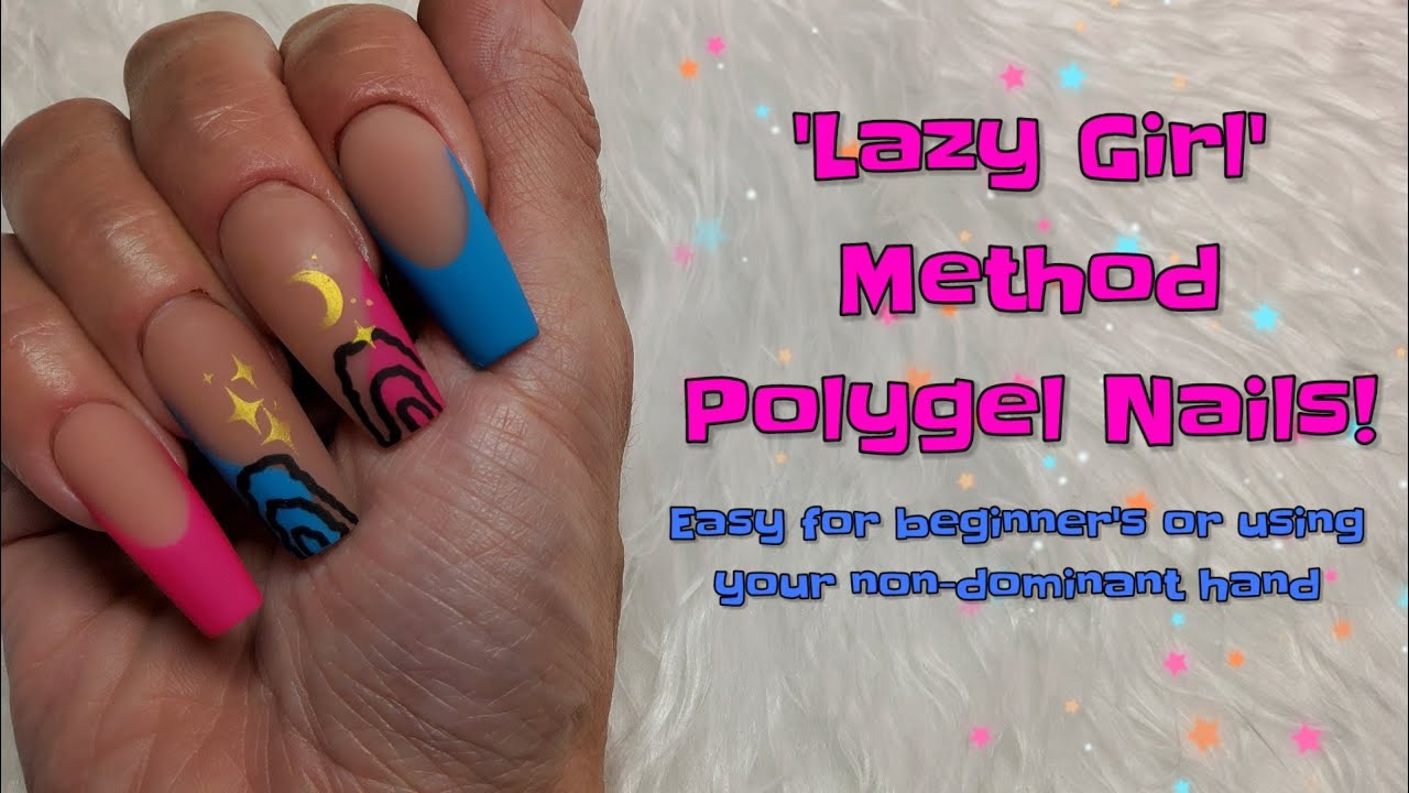 LAZY GIRL METHOD POLYGEL NAILS! EASIEST NAILS EVER!! | GELBOX UK | AOKITEC
