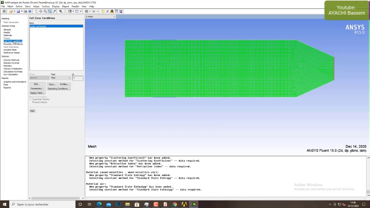 combustion of solid biomass: wheat flour / step by step