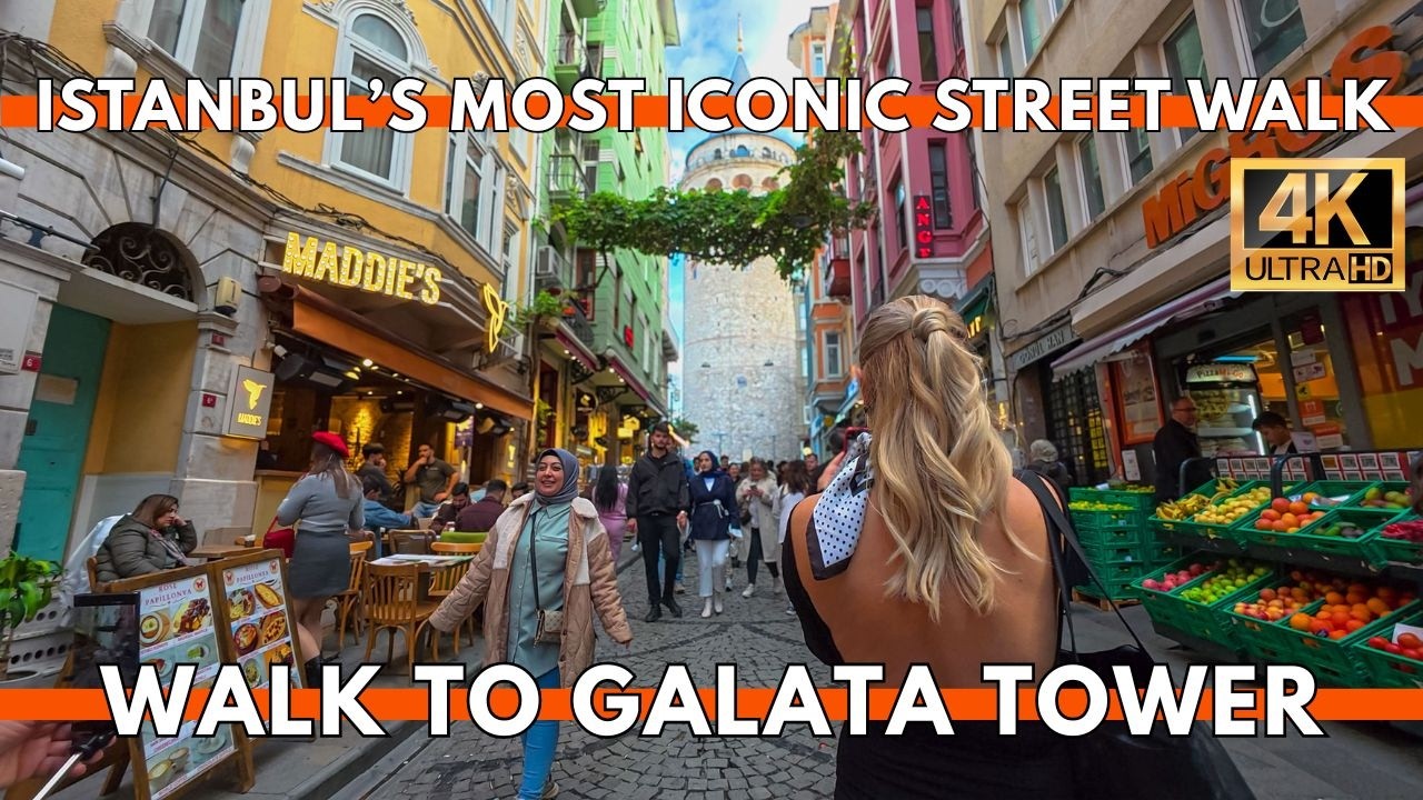 4K Stambuł, Turcja: Urzekający spacer do Wieży Galata | Prawdziwe życie i uliczna atmosfera w cen...