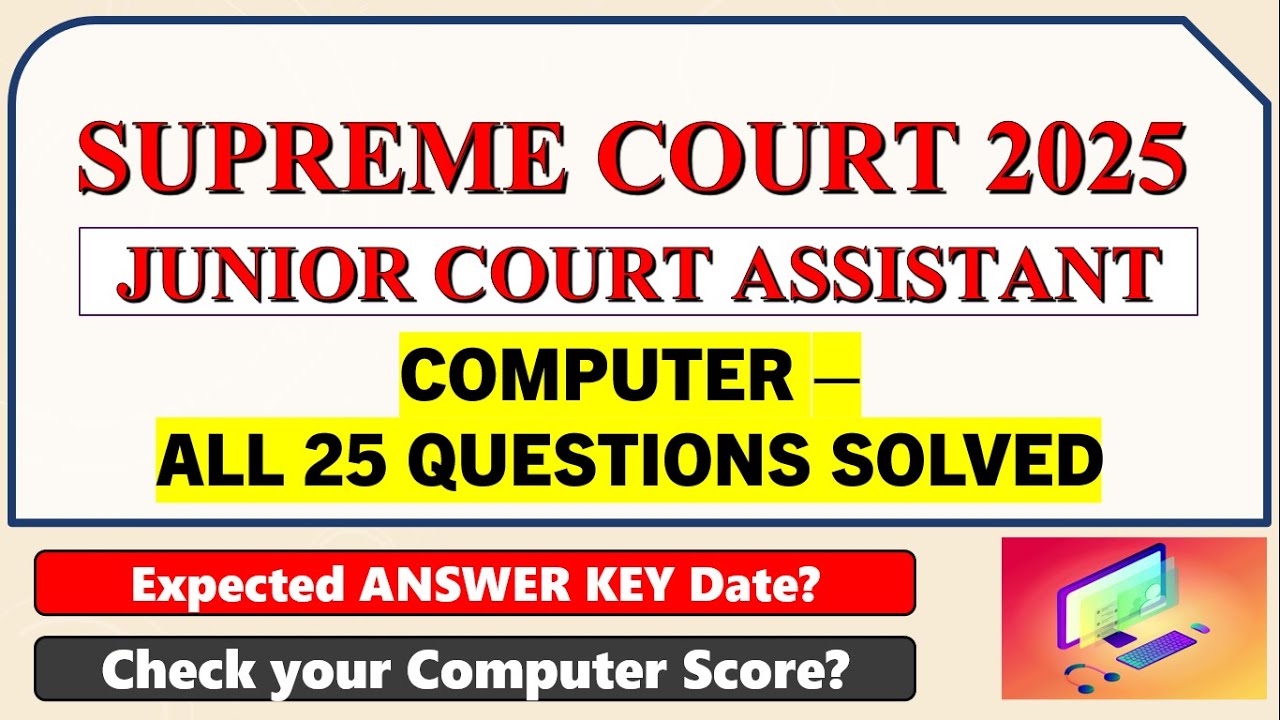 SCI JCA 2025 ALL 25 QUESTIONS WITH DETAILED SOLUTION | CHECK YOUR MAKRS NOW !