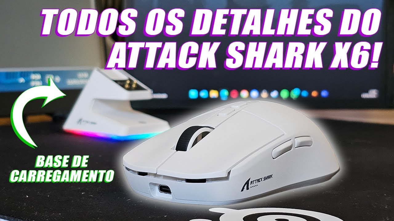 MOUSE CUSTO BENEFÍCIO com BASE de CARREGAMENTO - Attack Shark X6