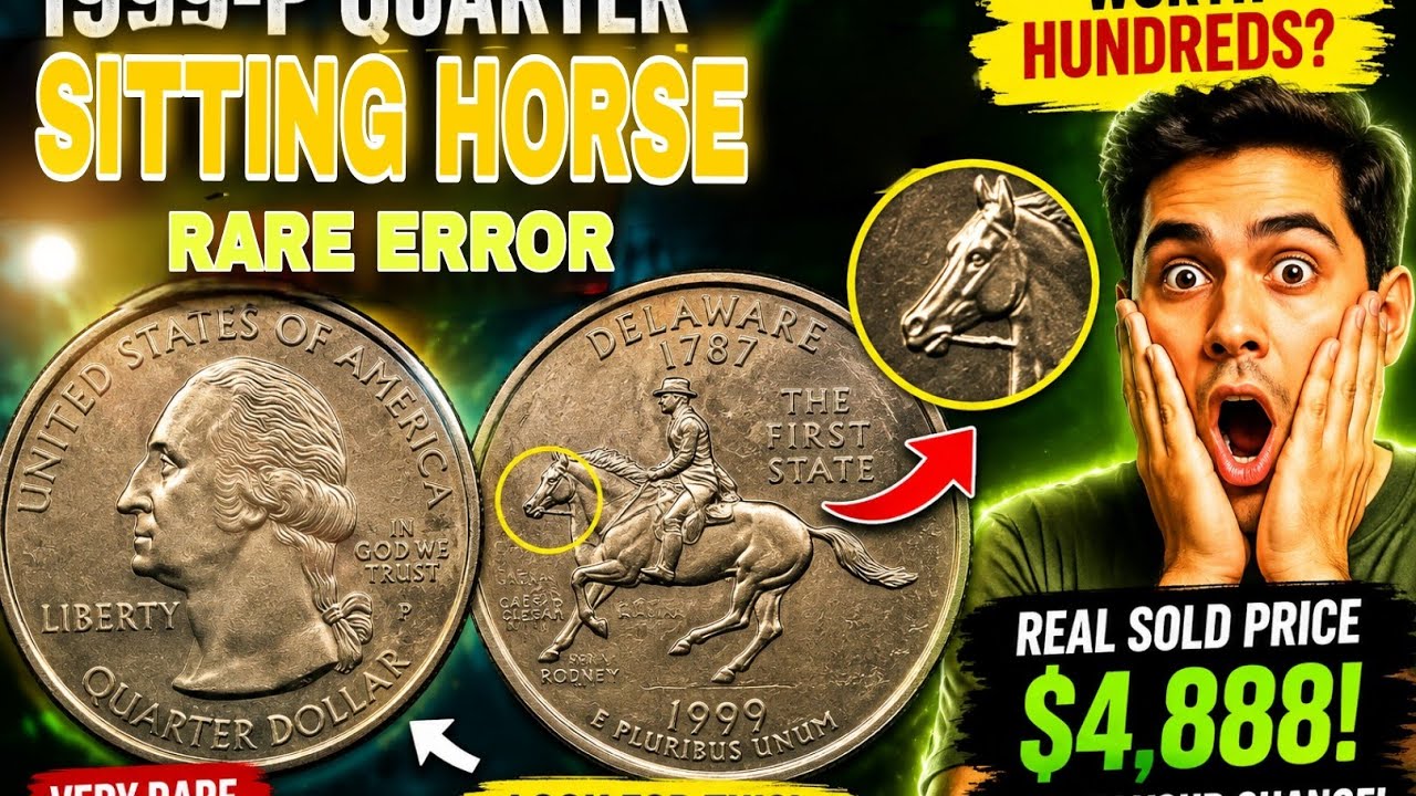 1999-P Quarter SPITTING HORSE ERROR! 😱Worth $4,888? | Rare Delaware Quarter