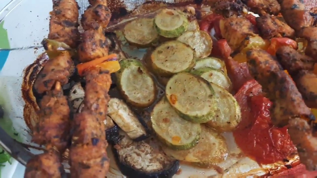 بروشيت او قطبان ديك رومي في الفرن مع خضار 100\100 صحي