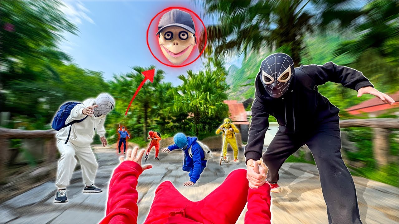 7 братьев-пауков встречают сербскую охрану и танцуют в гостевом доме (напряженный ракурс от перво...