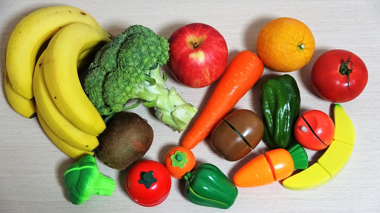 Cutting Fruit & Vegetable ☆ Real vs plastic, wooden ASMR