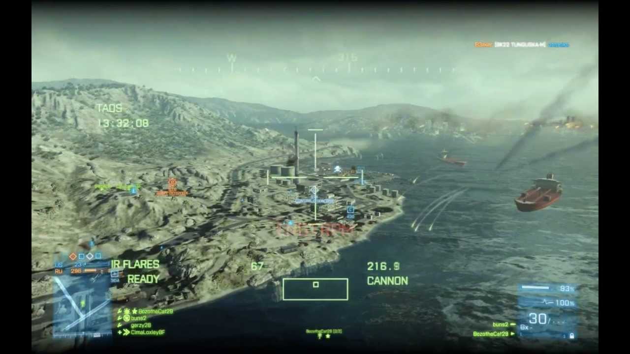Battlefield 3 ★Attack Helicopter Gameplay★ Gunner[TV Missile, Flares + Extinguisher] BF3 Pro