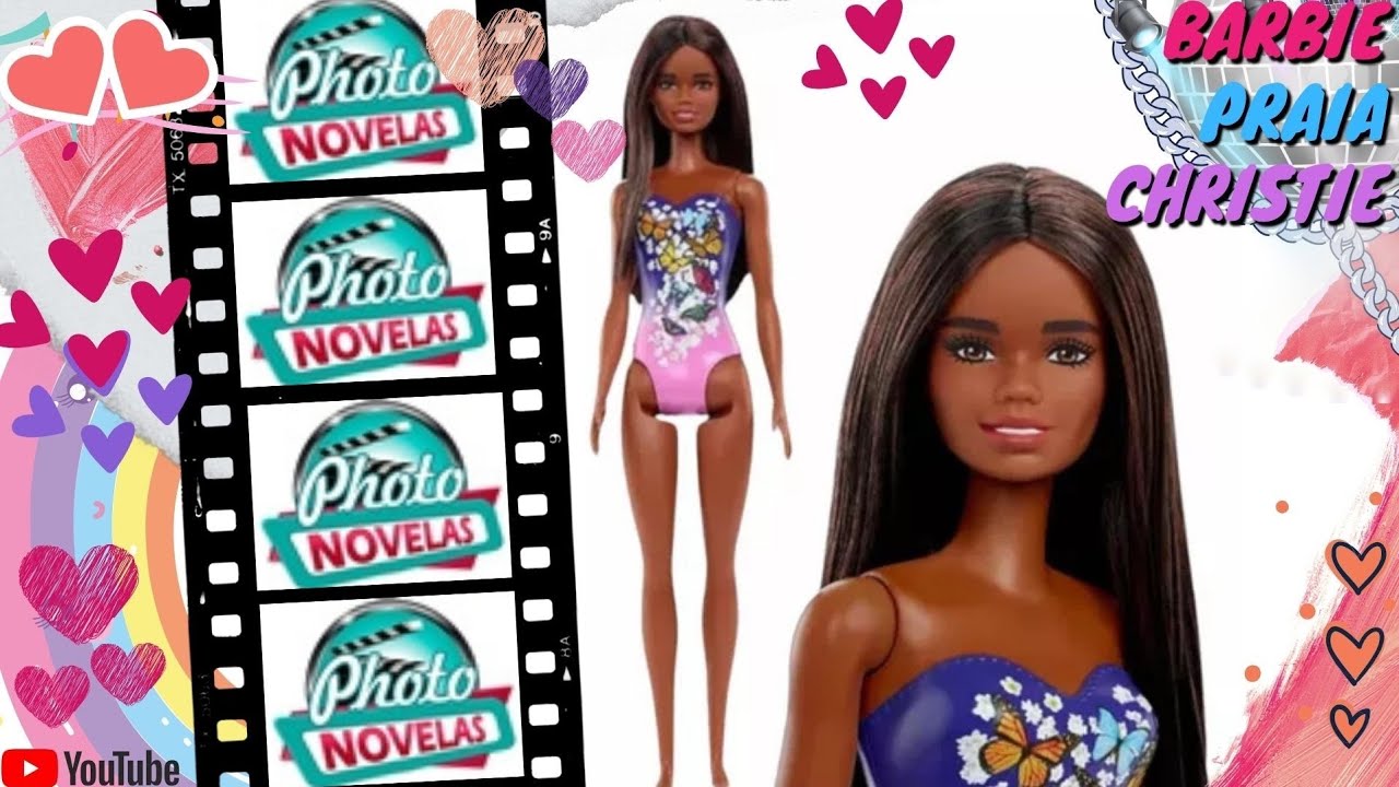 🦋 BARBIE básica afro de praia, a CHRISTIE em maiô de margaridinhas e borboletas [Unbox e Review]