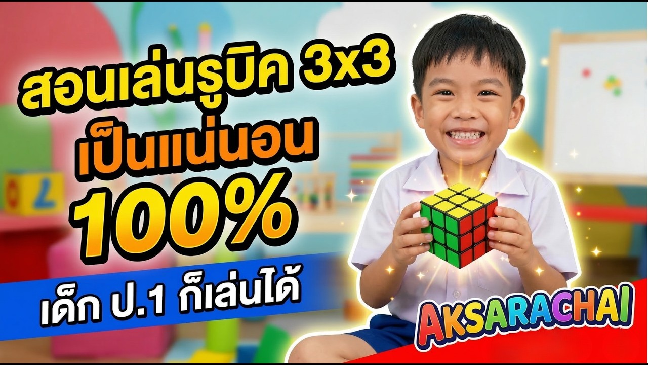 สอนเล่นรูบิค 3x3 คลิปเดียวจบ เป็นแน่นอน 100% ง่ายมากๆ By เต๊ะ