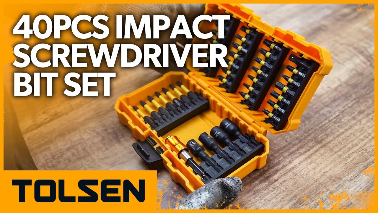 TOLSEN 40Pcs Impact Screwdriver Bit Set