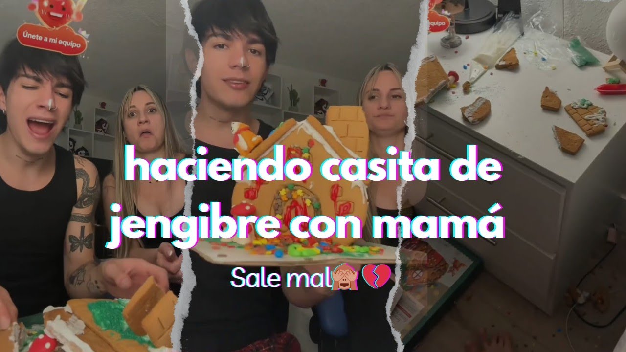 live Carlos Alberto/haciendo casita de jengibre con mamá/sale mal!!