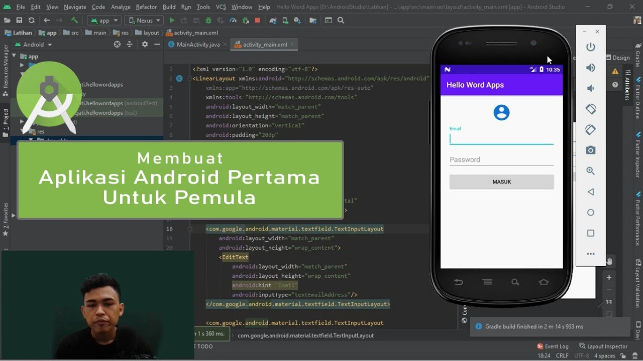ANDROID STUDIO - MEMBUAT APLIKASI PERTAMA UNTUK PEMULA