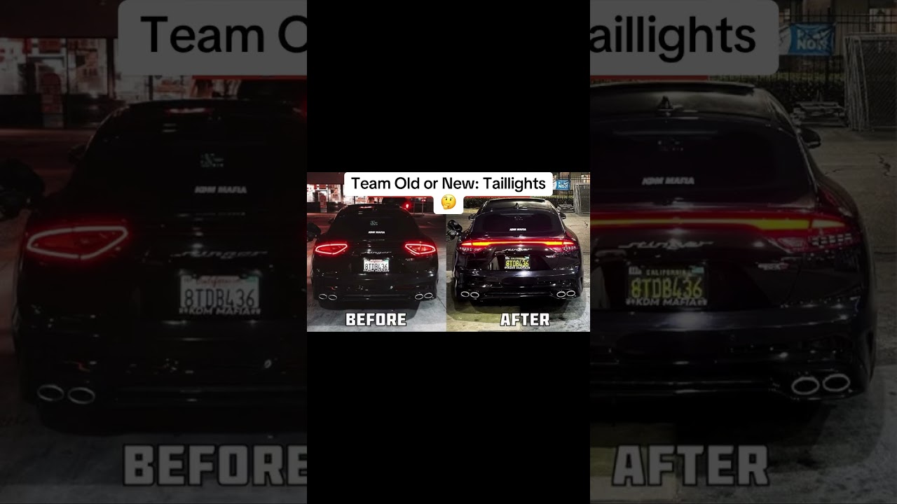 do y&rsquo;all fw the new or old taillights of the Kia Stinger? 🤔 #kdm #kiastinger #stingergt2