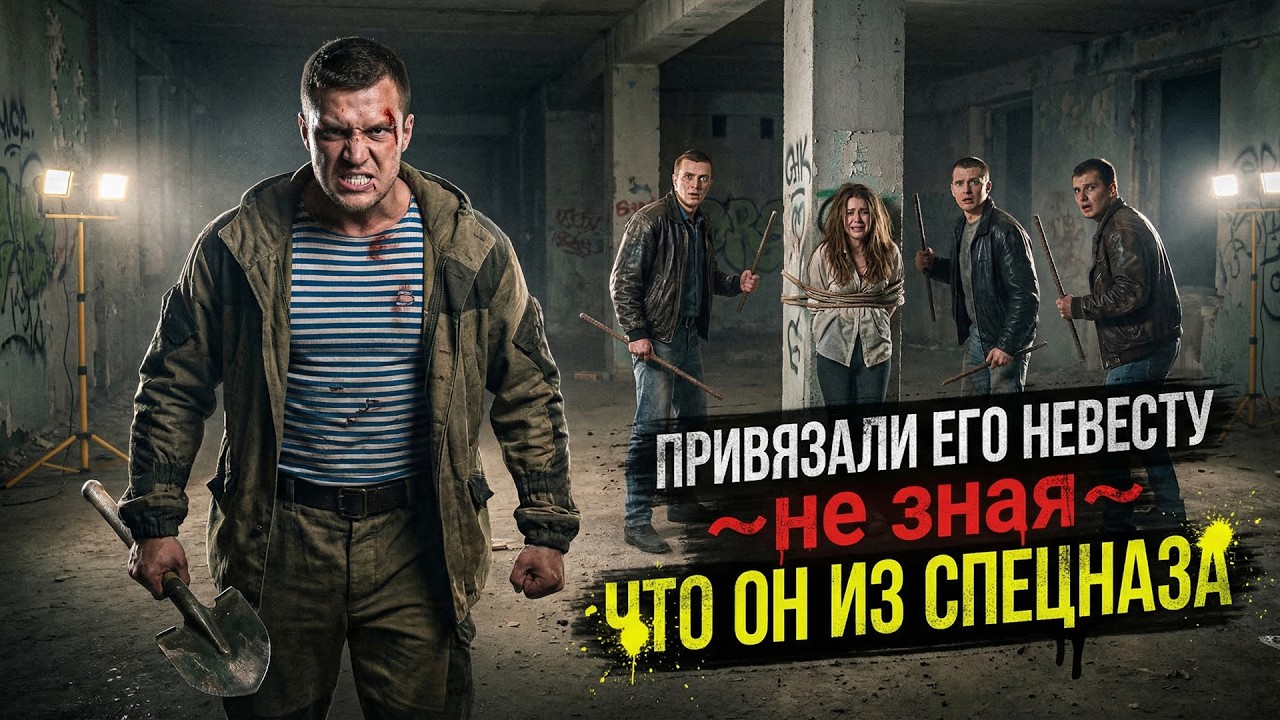 Урки привязали его НЕВЕСТУ к столбу, но вдруг в здание вошёл ДЕСАНТНИК с лопатой...
