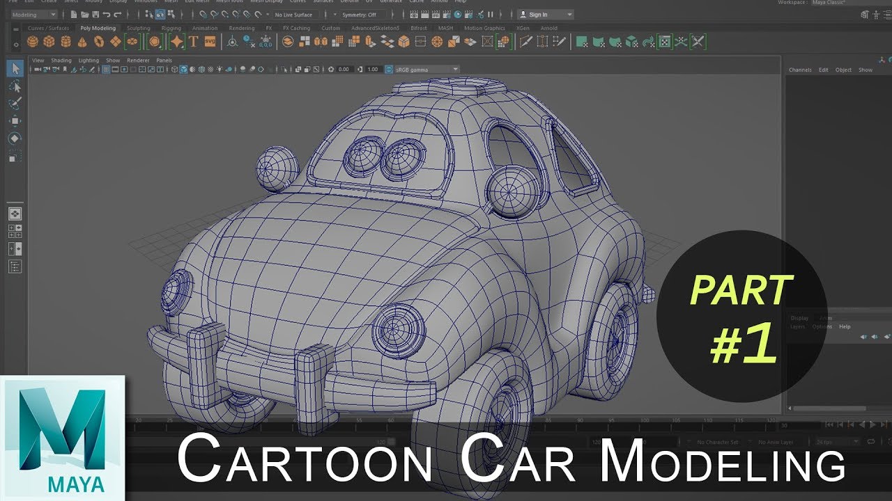 Car 3D Cartoon Modeling & Texturing Tutorial (Part 01) | Maya 3D Cartoon Modeling Series #05