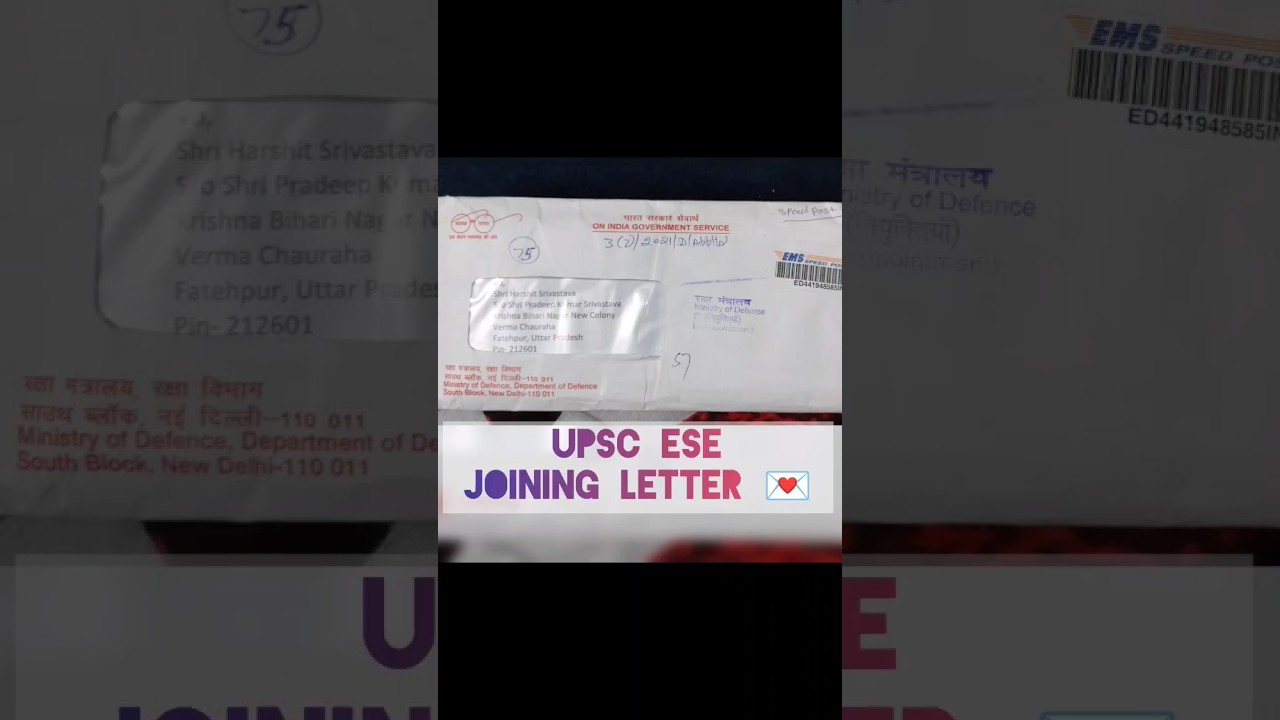 UPSC ESE 2022 joining letter military engineer services #upsc #mes #civilengg #ese #ies