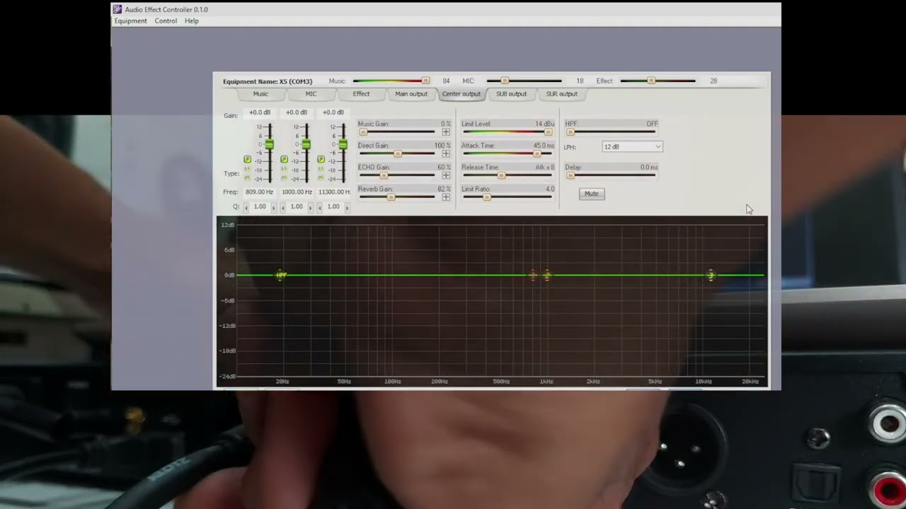 Setting GUI Recording Tech KTV Pro X5 untuk pengaturan Efek dan DLMS (Speaker Management)