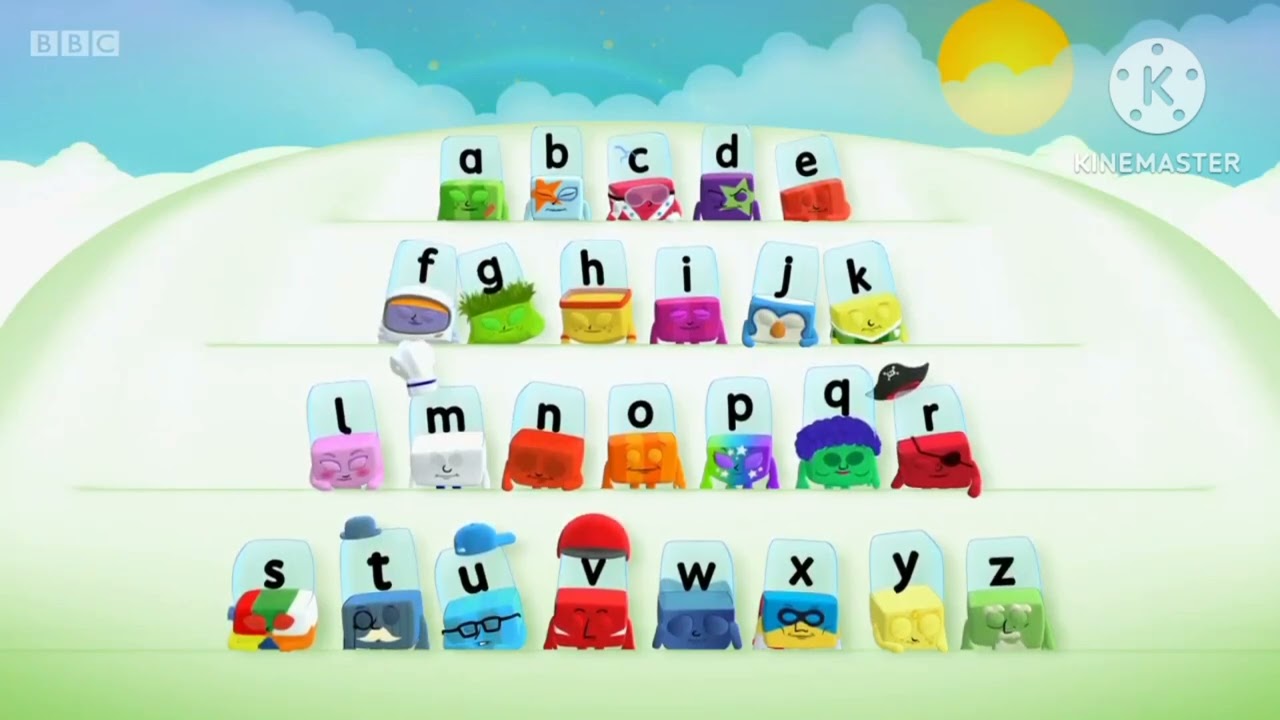 Alphablocks are sleeping from the music called paw paw patch for kids