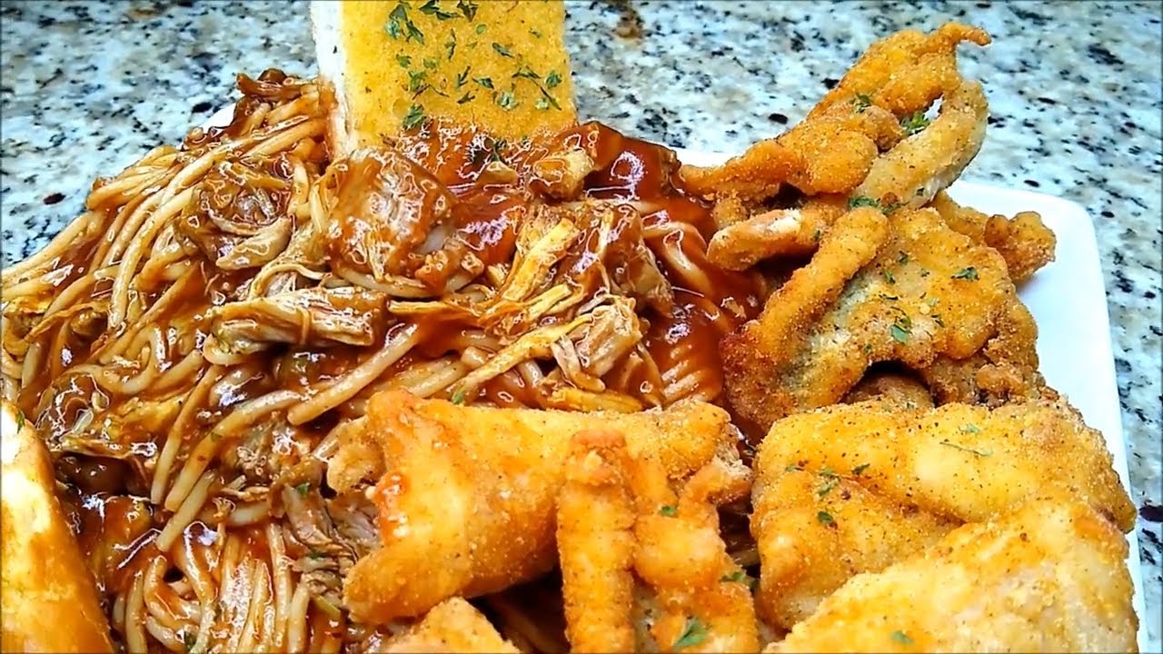 EASY BBQ SPAGHETTI WITH CATFISH NUGGETS | MEMPHIS BBQ SPAGHETTI