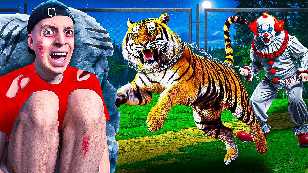 HORROR CLOWNS sperren mich in L&Ouml;WEN GEHEGE! 😭🤡 (HILFE)