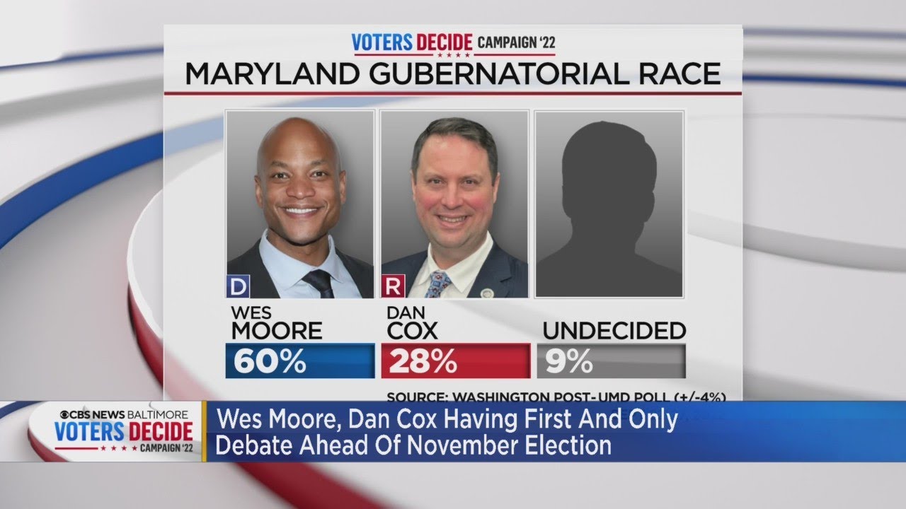 Dan Cox, Wes Moore to hold only gubernatorial debate