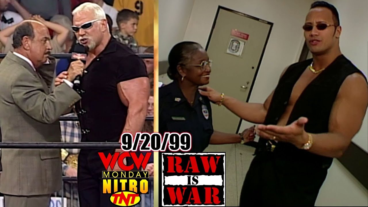 WWF RAW против WCW Nitro — 20 сентября 1999 г. Полный разбор — Rock/Mankind против Taker — Sting ...