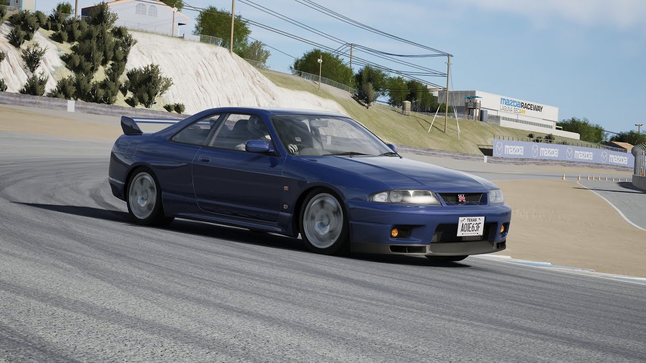 Assetto Corsa MOD - 1995 Nissan Skyline GT-R R33 - WIP - Test at Laguna Seca [Replay Cam]