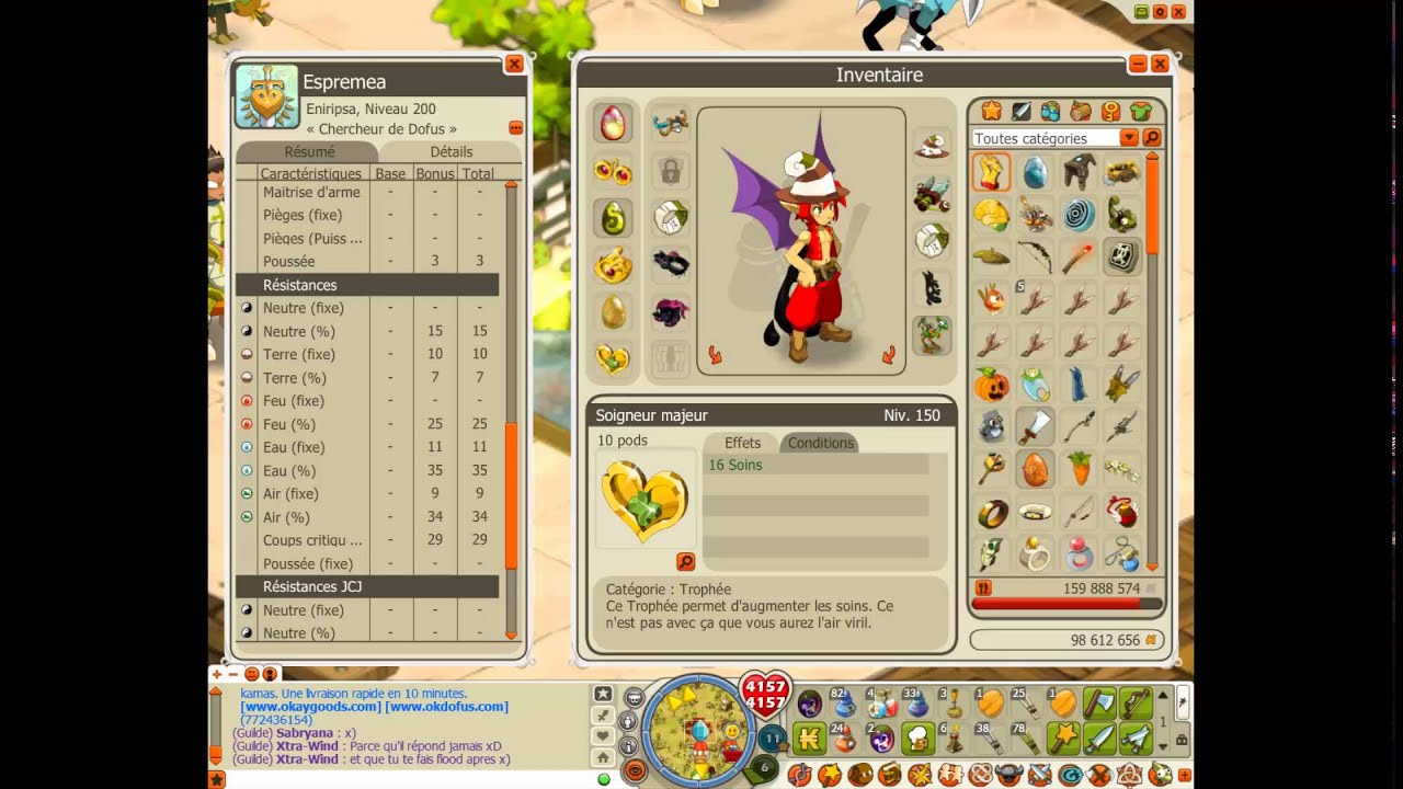 Dofus - Stuff eni 200 PvP - Kolizéum & PvM, feu