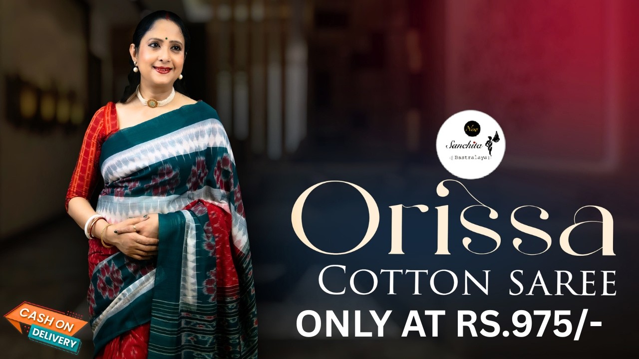 Orissa Pure Cotton Handloom Sarees | COD Available | Only at Rs.975/- | Sanchita