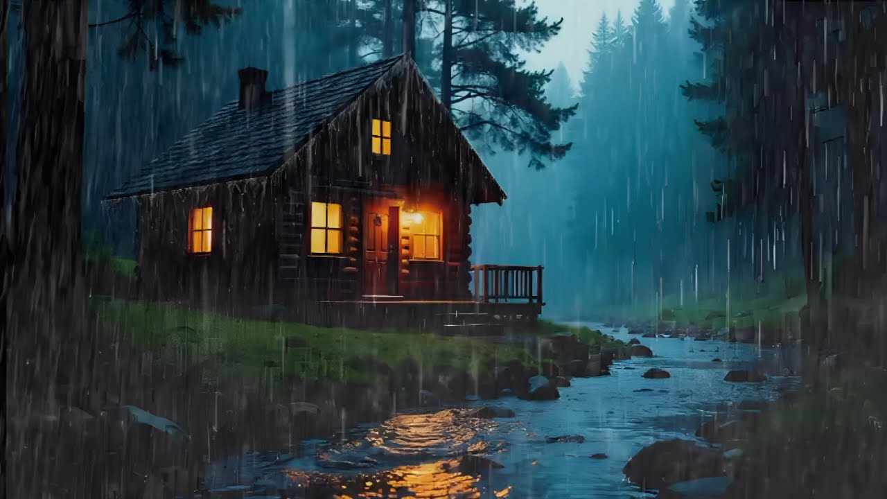 Rain Sounds for Sleeping – Fall Asleep Fast with Night Rain & Thunder | ASMR