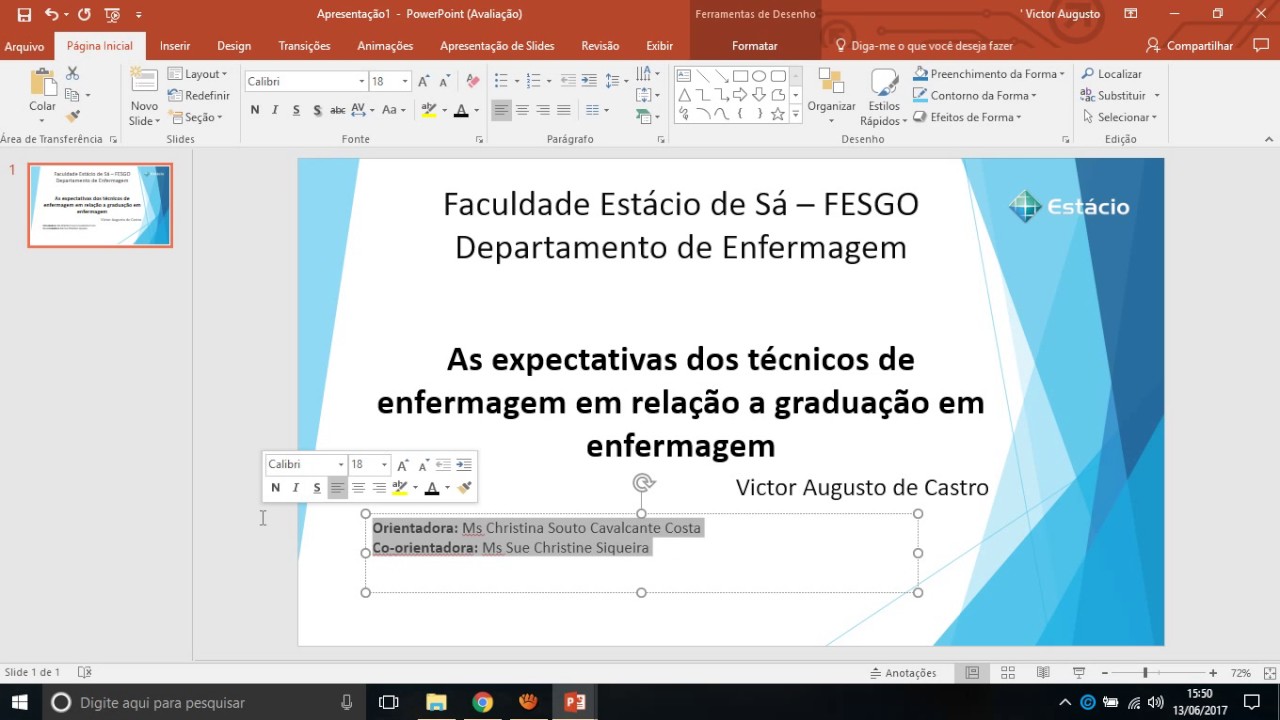 Como fazer slides para apresentação de TCC