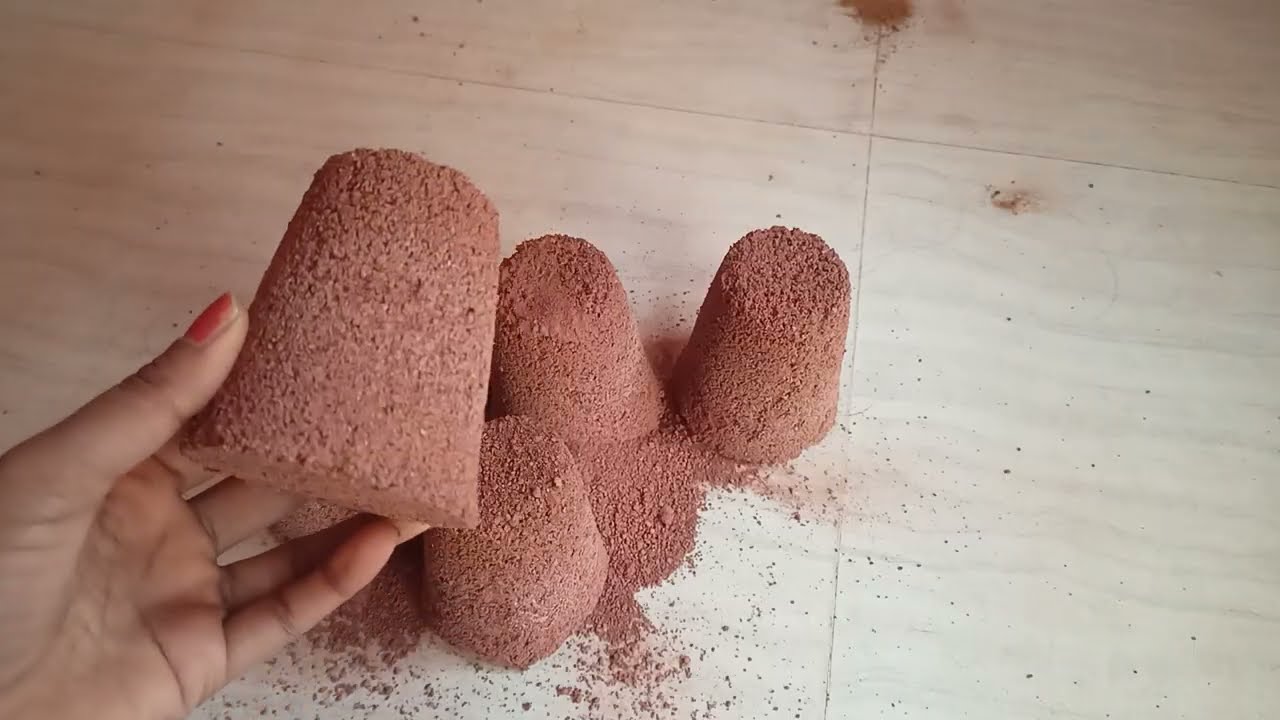 #new #grainy red sand #glass shapes dry  floor and water curmling #asmrvideos 