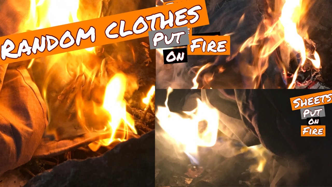 Burning clothes on campfire (day turns to night )