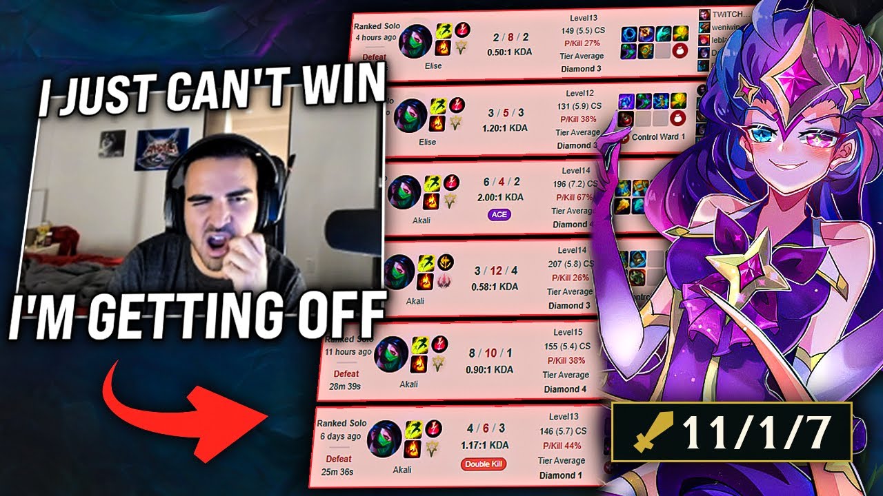 I found tilted Professor Akali in soloQ and made him rage quit his stream