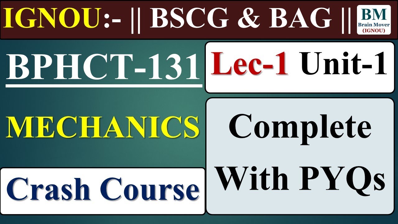 BPHCT 131 Crash Course || Lecture-1 Unit-1 (Complete) || IGNOU June / Dec 2022-23.