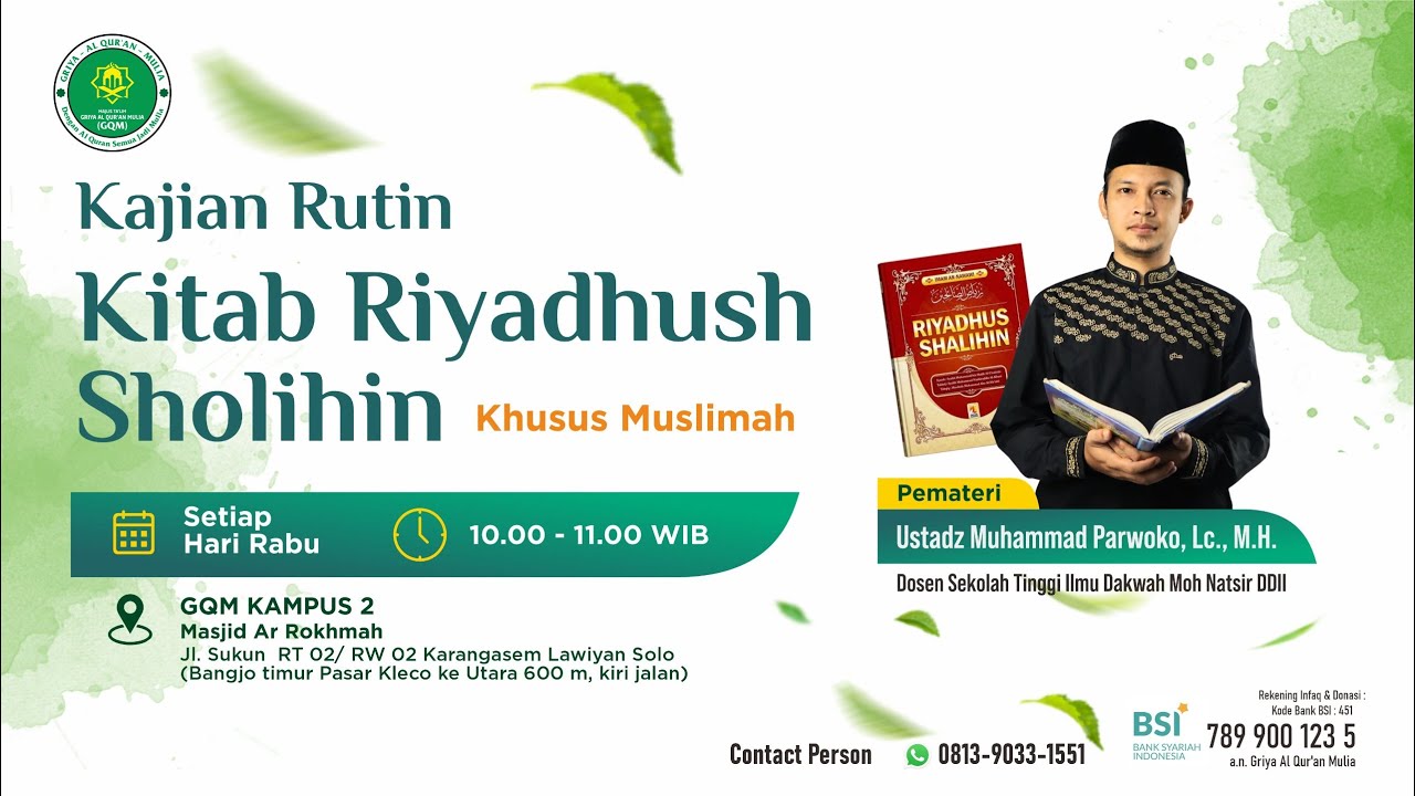 Kitab Riyadush Sholihin | Hadits ke-30 | Ustadz Muhammad Parwoko, Lc., M.H.
